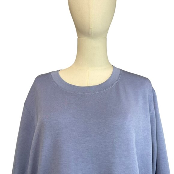 Yogalicious Blue Cropped Sweatshirt Women’s Size L Modal Blend Pullover - Picture 3 of 7